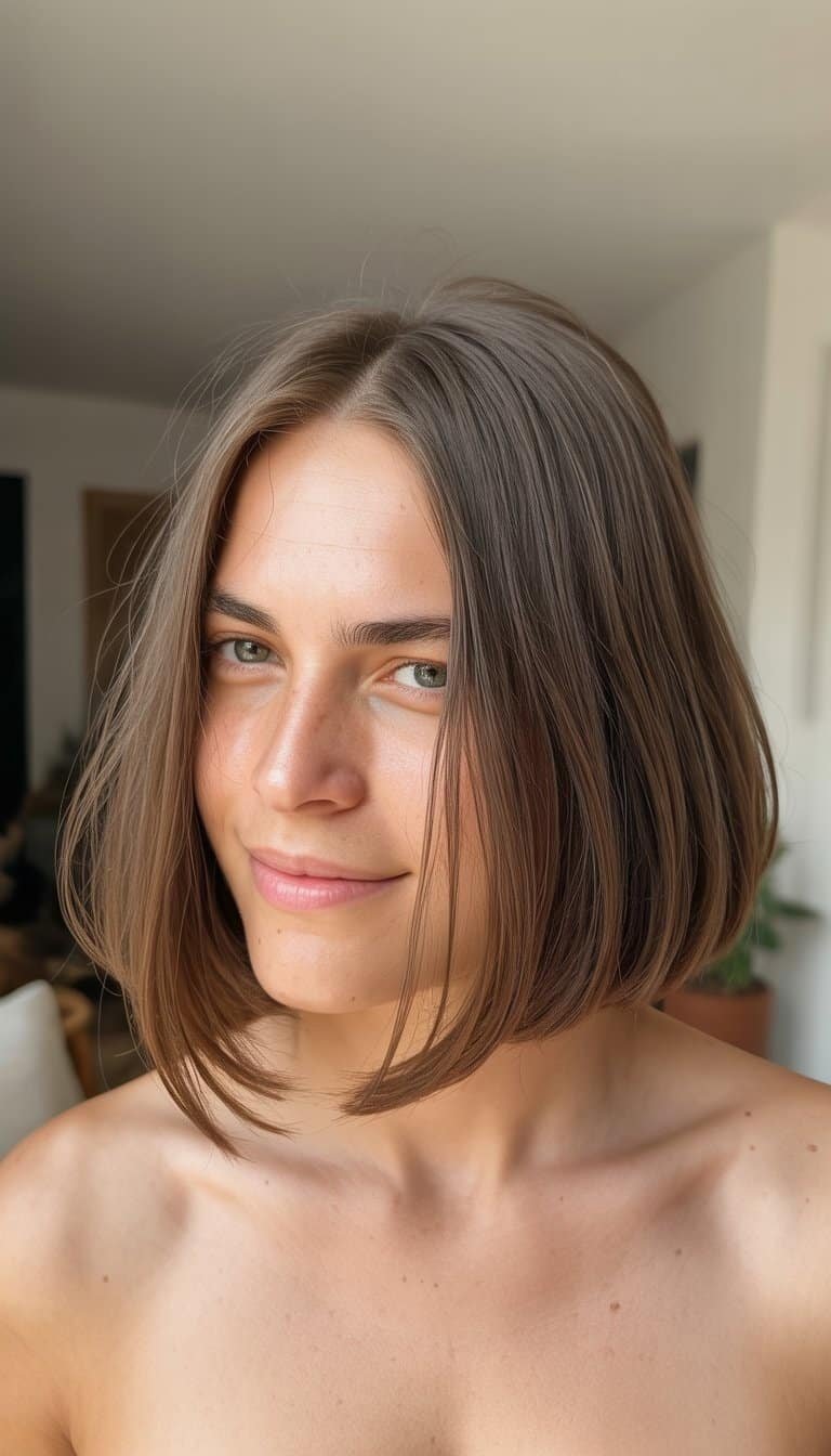 A person smiling naturally in a casual indoor setting, shown from the shoulders up.