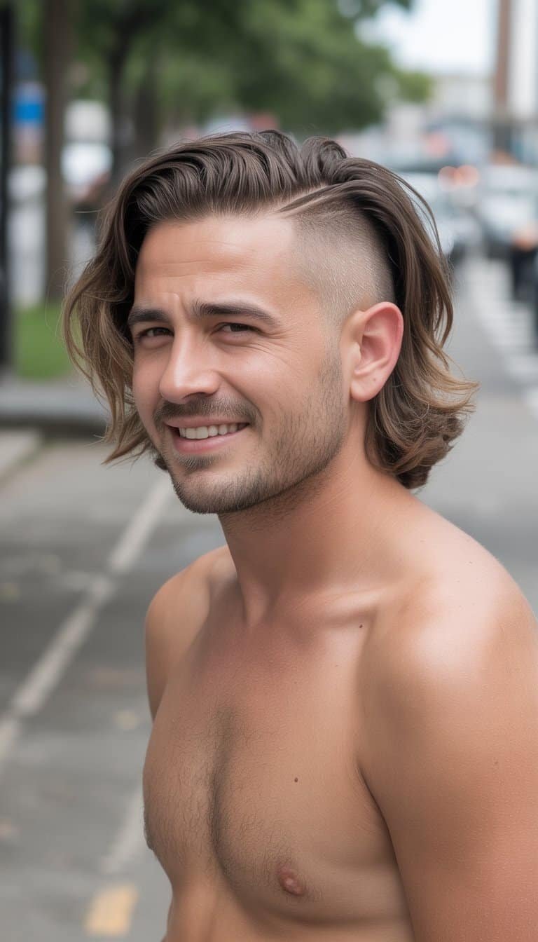 A man with a short haircut is standing outdoors in casual clothes with a blurred everyday background.